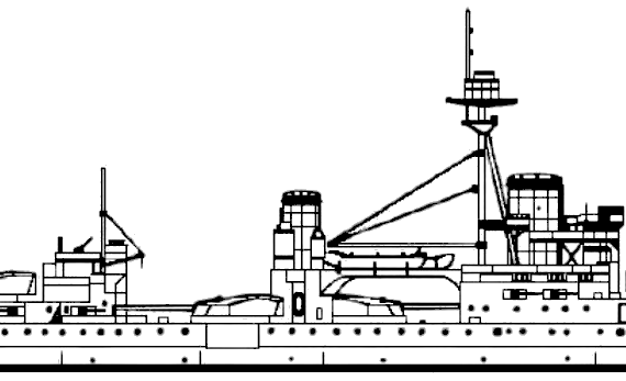 Combat ship HMS Hercules 1918 [Battleship] - drawings, dimensions, pictures